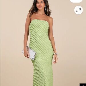 Lulu's Strapless Light Green Dress